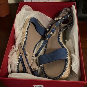 Valentino Blue Studded Women's Sandals